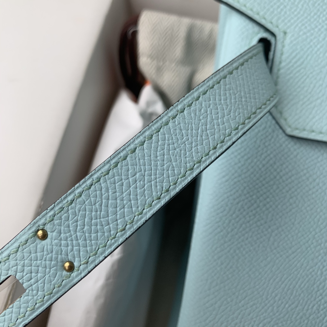 エルメス スーパーコピー 届く バーキン ハンドバッグ ライトブルー シボレザー ゴールド金具 上品カラー レディース_3