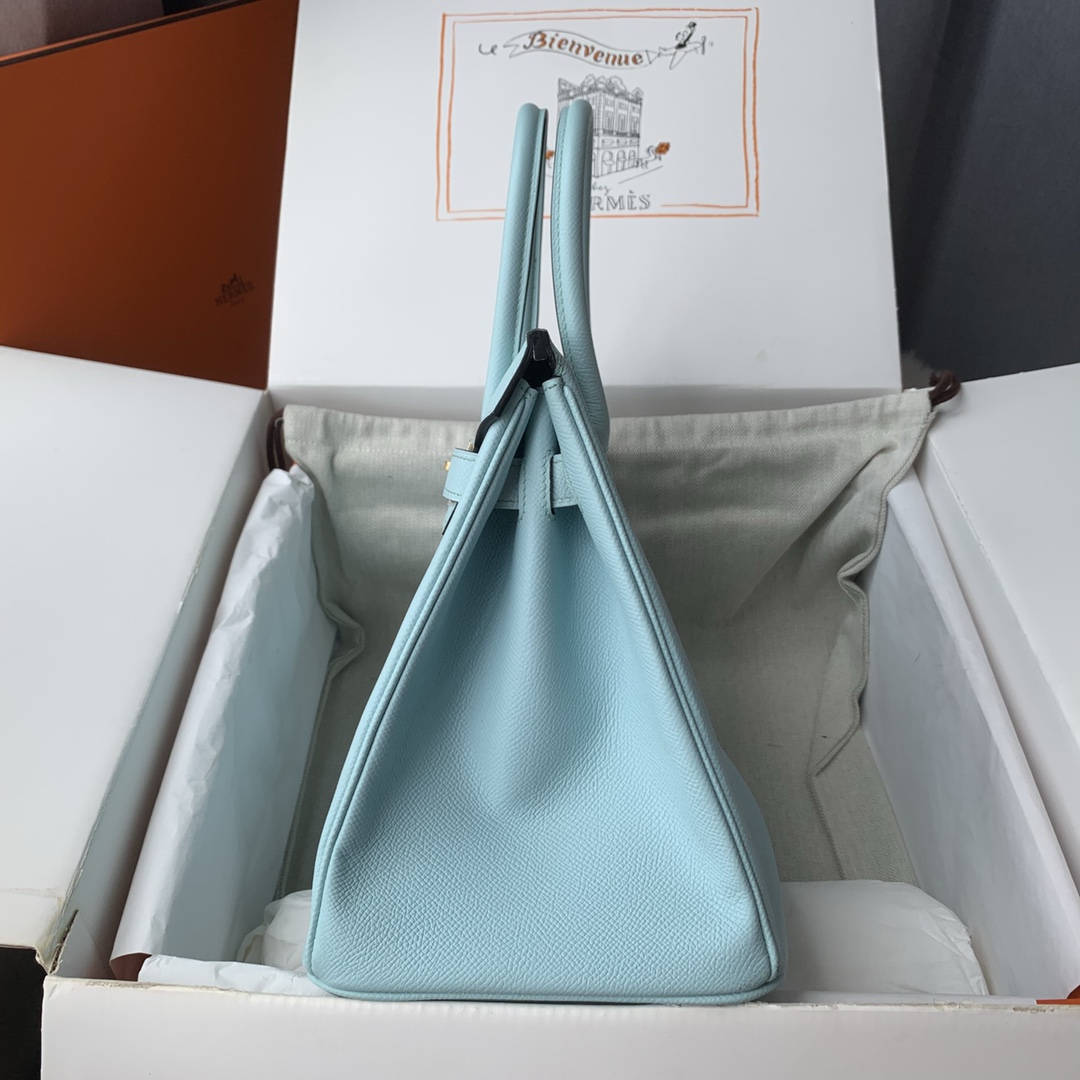 エルメス スーパーコピー 届く バーキン ハンドバッグ ライトブルー シボレザー ゴールド金具 上品カラー レディース_2