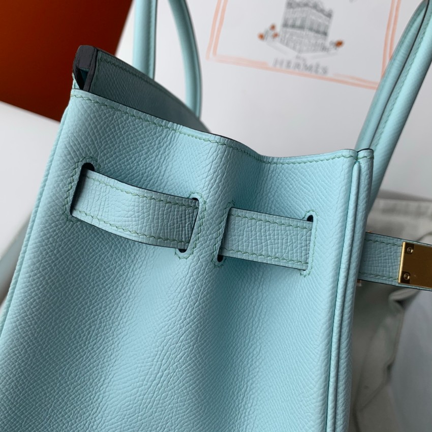 エルメス スーパーコピー 届く バーキン ハンドバッグ ライトブルー シボレザー ゴールド金具 上品カラー レディース_9