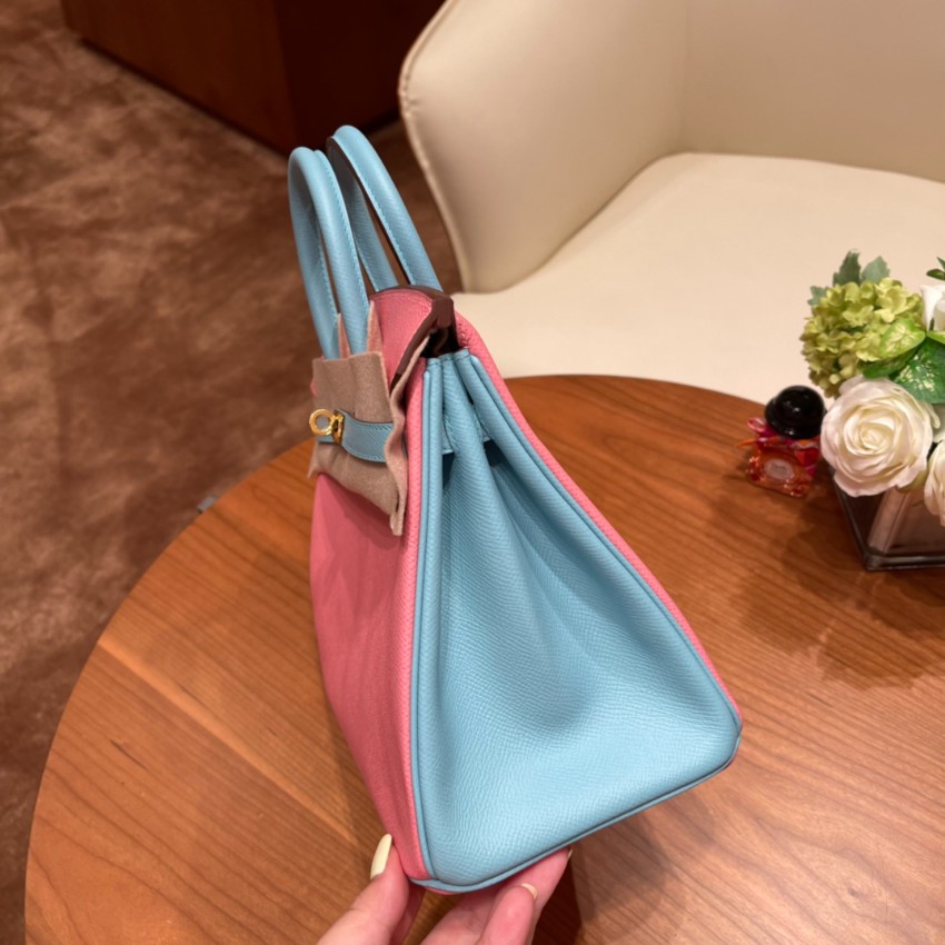 エルメス 並行輸入品 バーキン ミニバッグ ピンク ブルー ゴールド金具 売れ筋_1