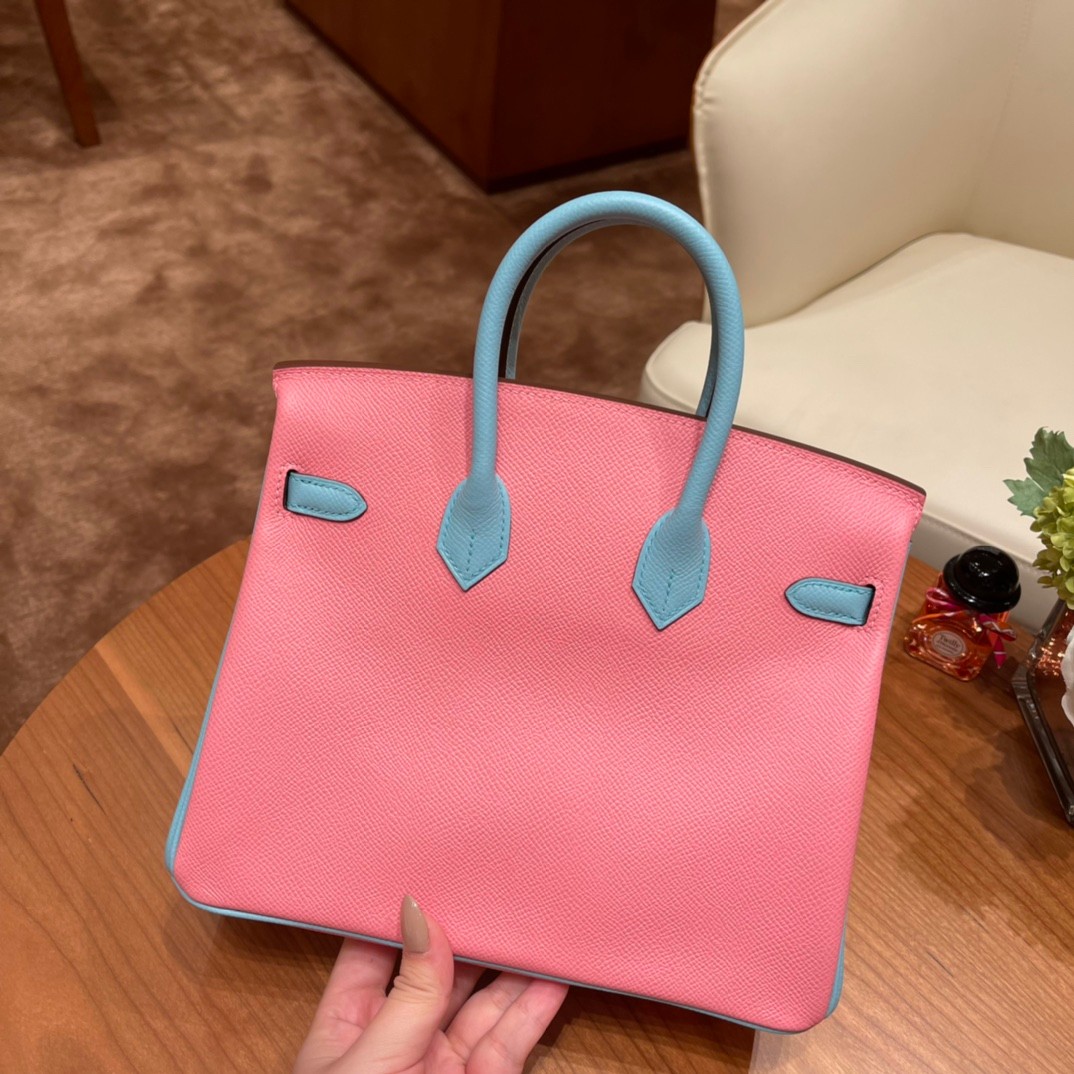 エルメス 並行輸入品 バーキン ミニバッグ ピンク ブルー ゴールド金具 売れ筋_3
