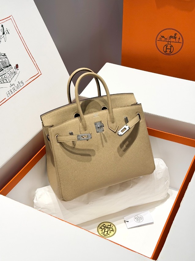 エルメス コピー バーキン ハンドバッグ ベージュ シルバー金具 レディース おすすめ_4