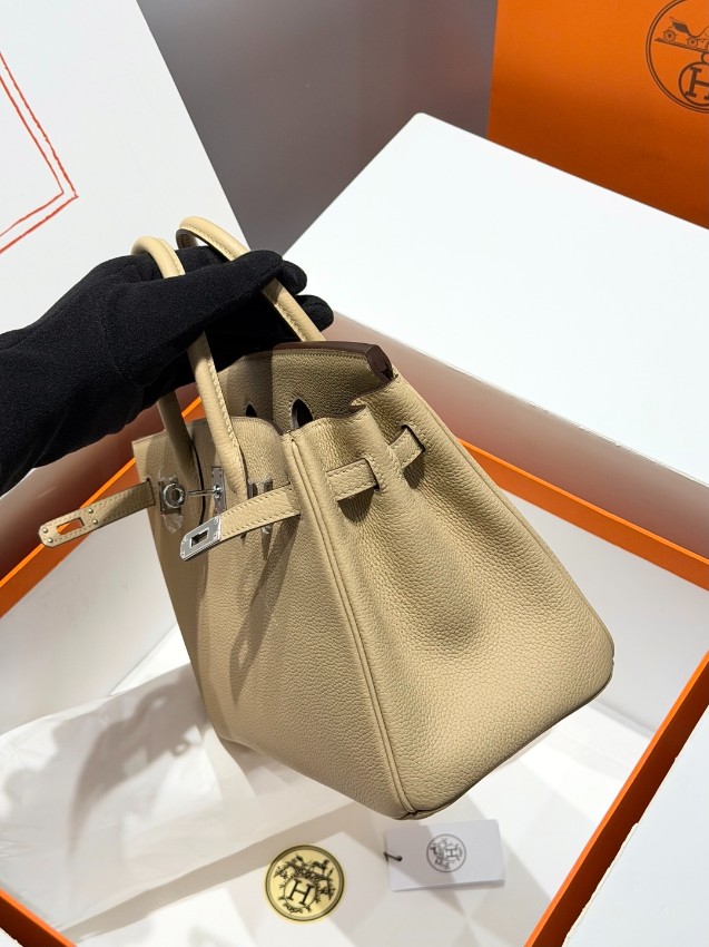 エルメス コピー バーキン ハンドバッグ ベージュ シルバー金具 レディース おすすめ_5