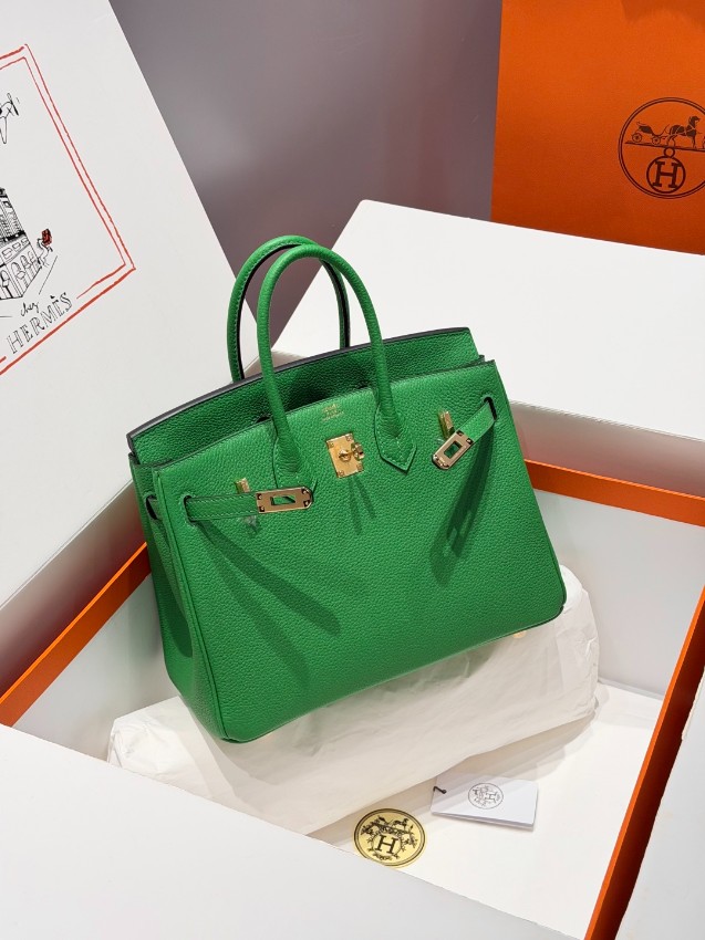 エルメス 並行輸入品 バーキン ハンドバッグ グリーン ゴールド金具 レディース 売れ筋_8