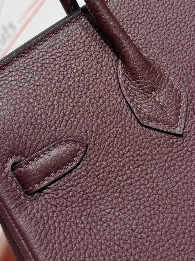 エルメス コピー バーキン ハンドバッグ ダークブラウン シルバー金具 レディース 定番_3