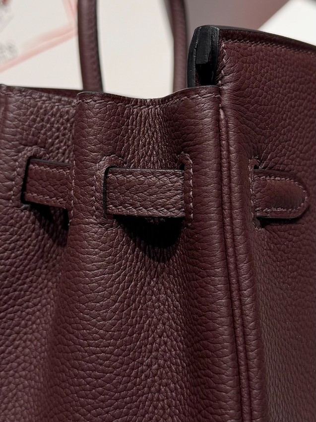 エルメス コピー バーキン ハンドバッグ ダークブラウン シルバー金具 レディース 定番_6