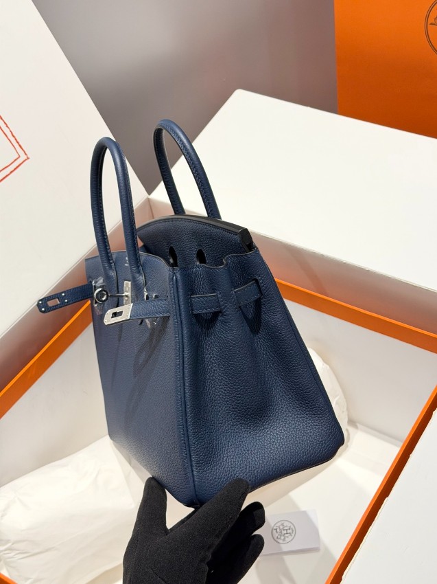 エルメス n級品 バーキン ハンドバッグ ネイビー シルバー金具 レディース 注目商品_1