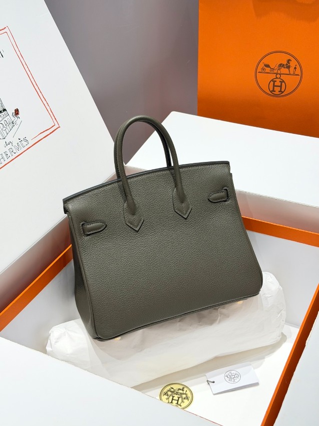 エルメス ハイブランド バーキン ハンドバッグ グレーカーキ ゴールド金具 レディース_1