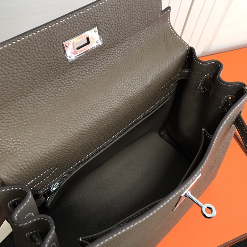 エルメス 並行輸入品 ケリー ミニバッグ エトゥープ風 グレージュ レディース_7