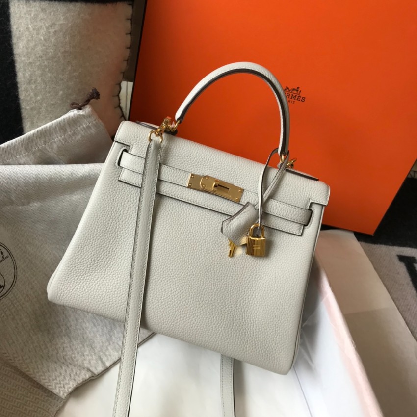 エルメス n級品 ケリー 2WAYハンドバッグ ホワイト ゴールド金具 レディース_4