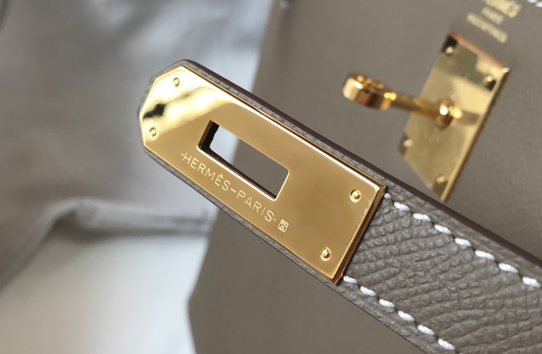 エルメス ハイブランド ケリー ハンドバッグ グレージュ ゴールド金具 注目商品_8