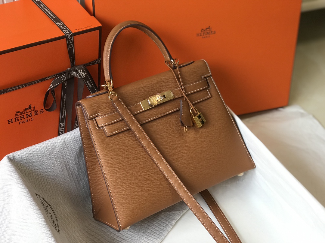 エルメス 並行輸入品 ケリー 2WAYミニバッグ ブラウン ゴールド金具 レディース_2
