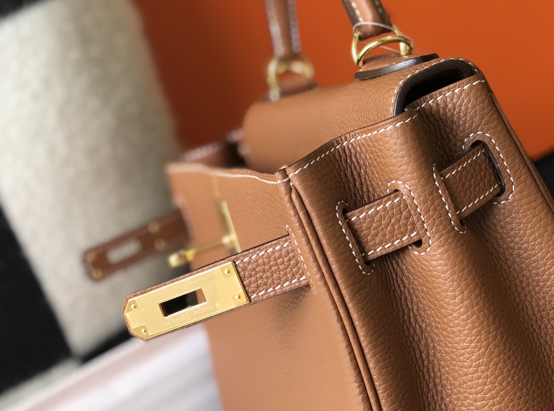 エルメス ハイブランド ケリー ハンドバッグ ブラウン ゴールド金具 レディース_4