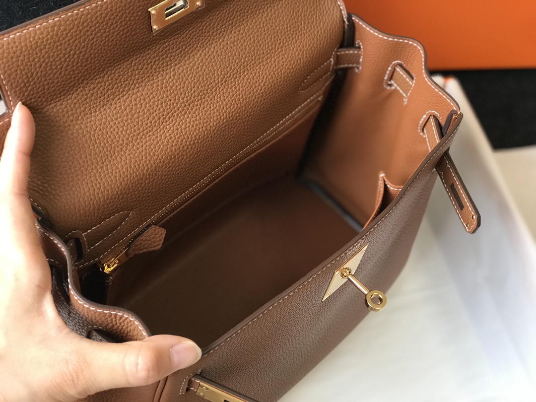 エルメス ハイブランド ケリー ハンドバッグ ブラウン ゴールド金具 レディース_7