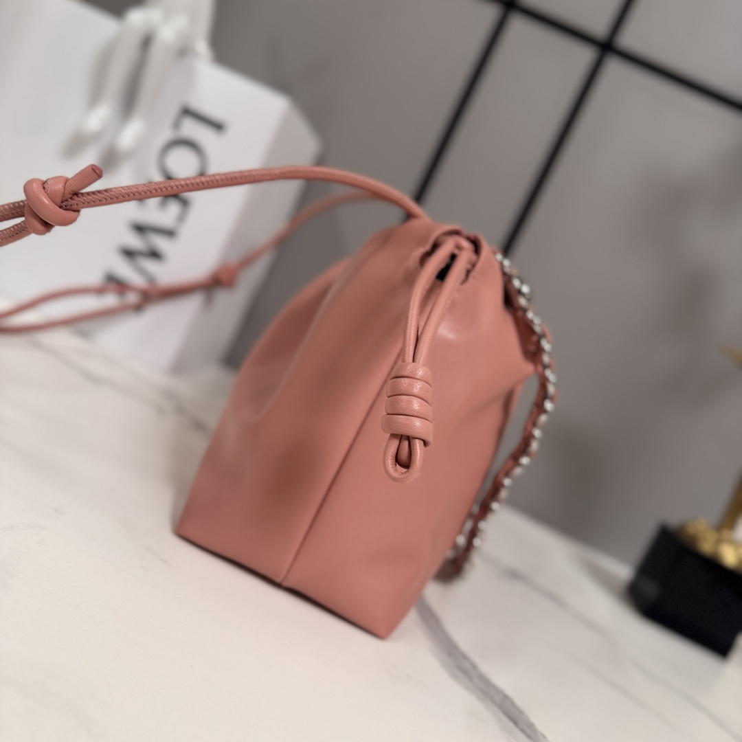 ロエベ 並行輸入品 フラメンコ ハンドバッグ ピンク シルバーチェーン レディース 定番_1