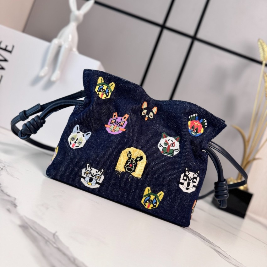 ロエベ n級品 フラメンコ ミニバッグ デニム 刺繍アート レディース おすすめ 新作_2