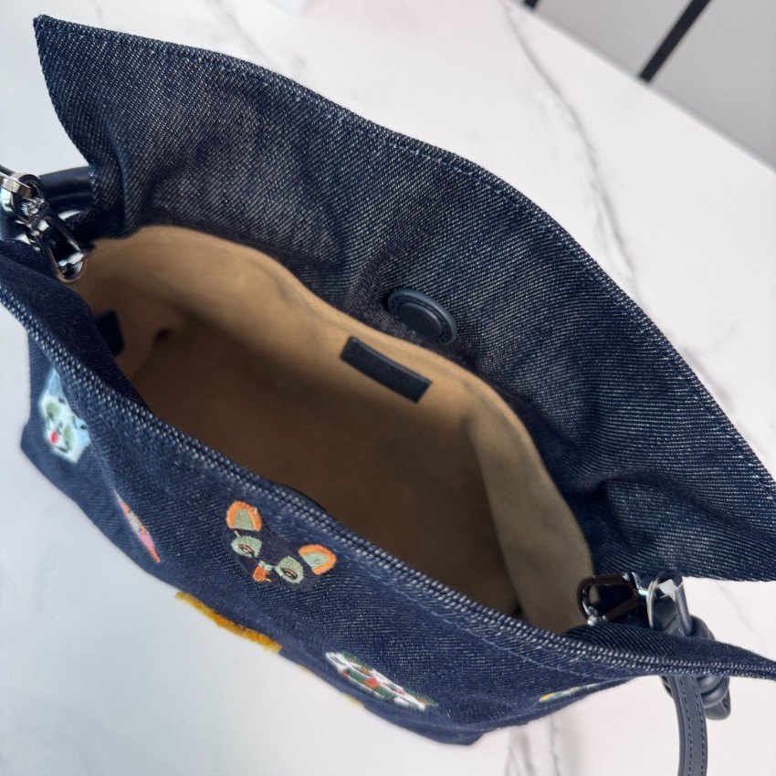 ロエベ n級品 フラメンコ ミニバッグ デニム 刺繍アート レディース おすすめ 新作_8
