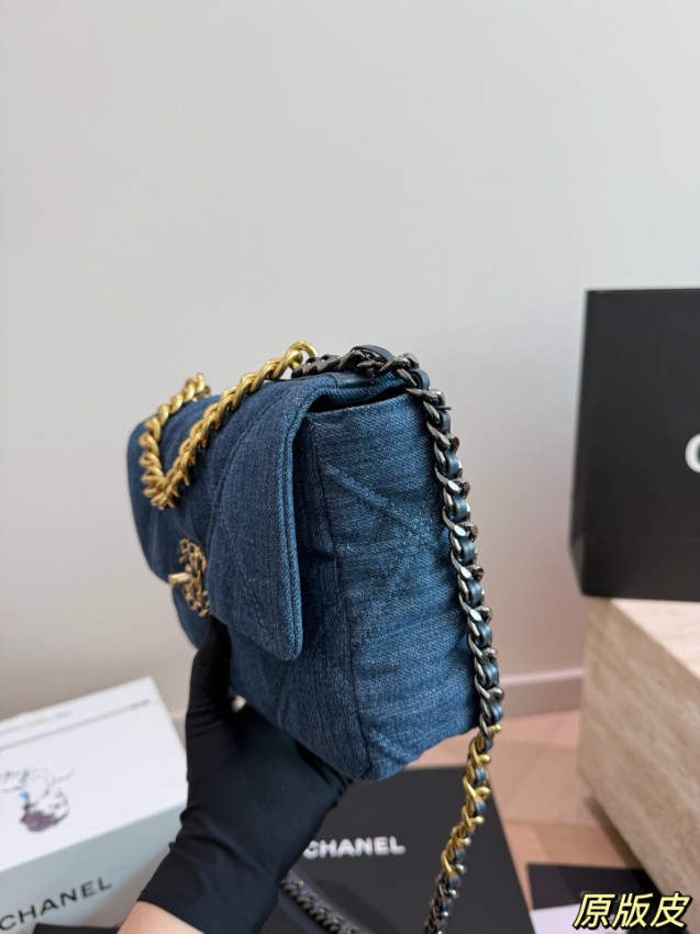 シャネル n級品 シャネル19 デニムチェーンバッグ ネイビー 人気モデル_2