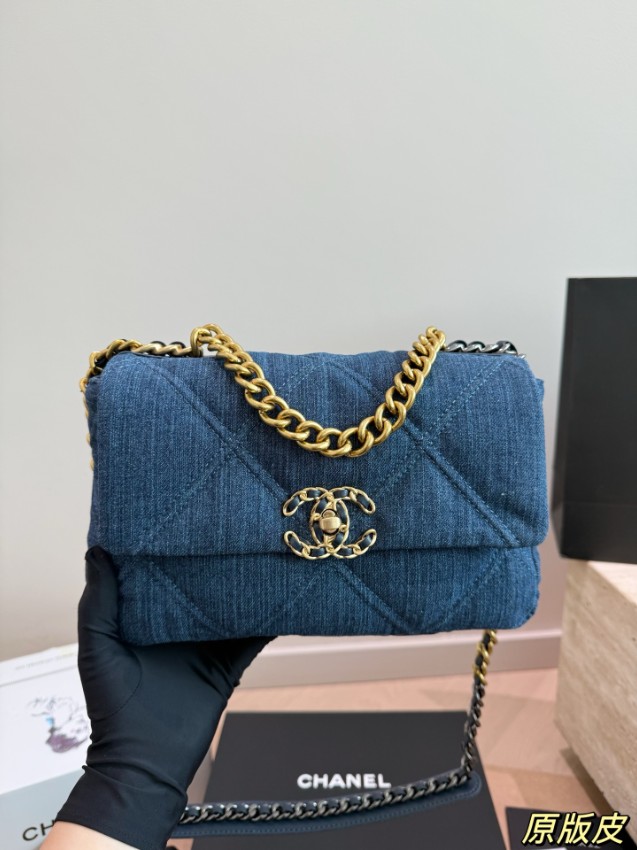シャネル n級品 シャネル19 デニムチェーンバッグ ネイビー 人気モデル_5