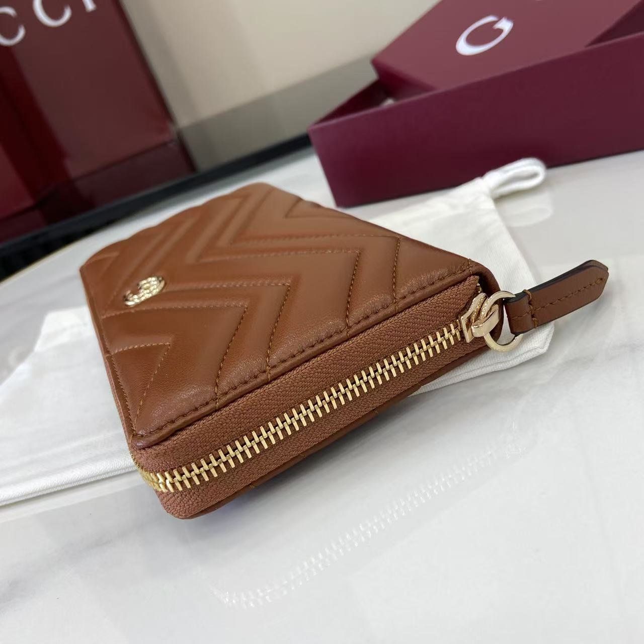 グッチ 並行輸入品 GGマーモント ラウンドジップ長財布 ブラウン レディース 通販 837758_7