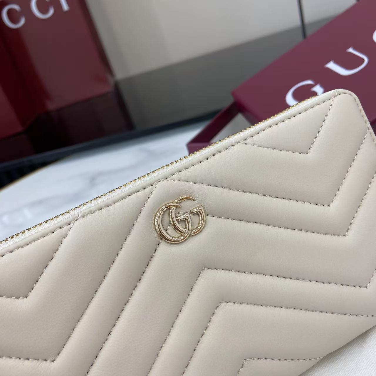グッチ スーパーコピー GGマーモント ラウンドジップ長財布 アイボリー レディース 売れ筋 837758_8