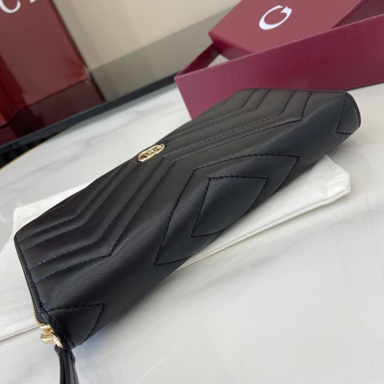 グッチ コピー GGマーモント ラウンドジップ長財布 ブラック レディース 定番 837758_8