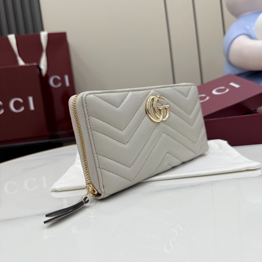 グッチ 並行輸入品 GGマーモント ラウンドジップ長財布 ホワイト レディース 注目商品 443123_2