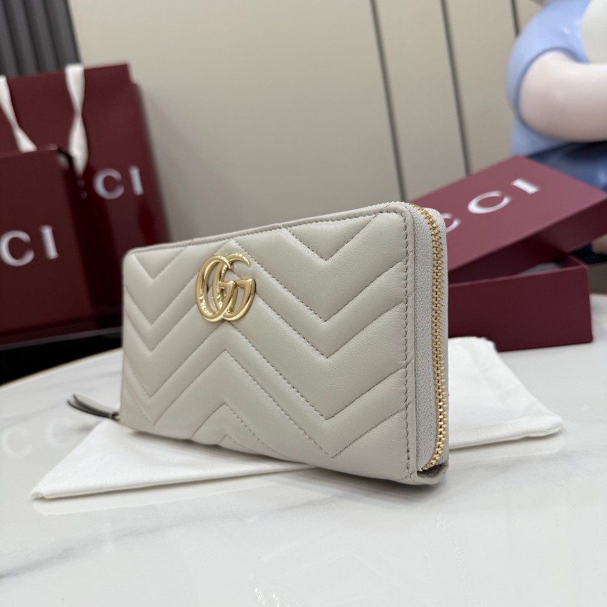 グッチ 並行輸入品 GGマーモント ラウンドジップ長財布 ホワイト レディース 注目商品 443123_5