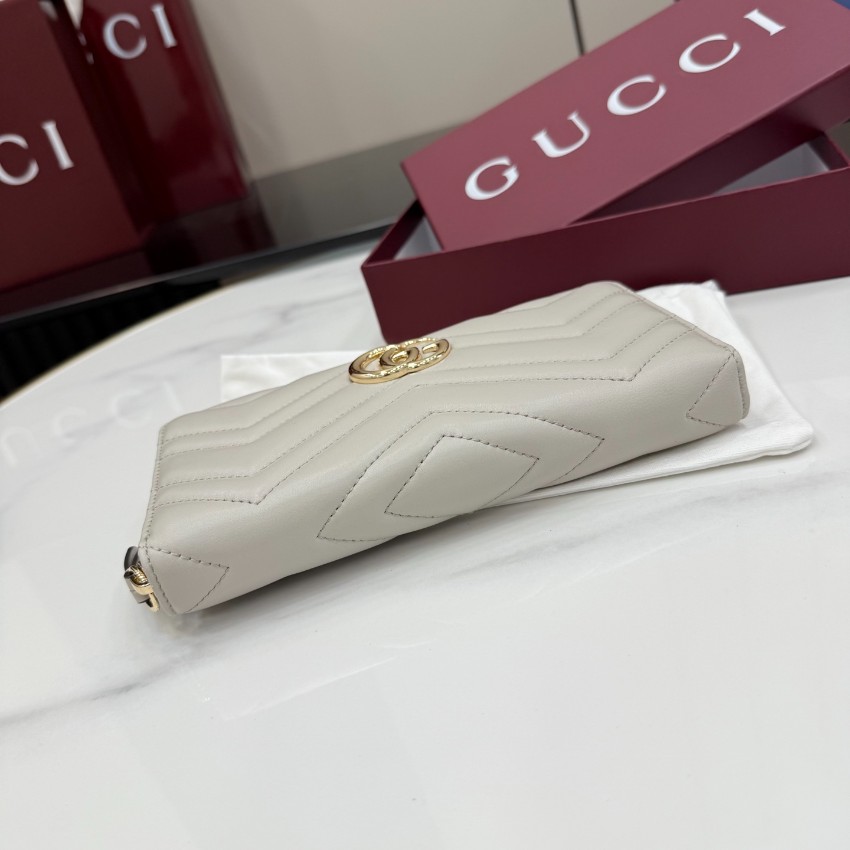 グッチ 並行輸入品 GGマーモント ラウンドジップ長財布 ホワイト レディース 注目商品 443123_8