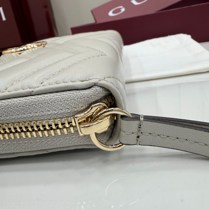 グッチ 並行輸入品 GGマーモント ラウンドジップ長財布 ホワイト レディース 注目商品 443123_7