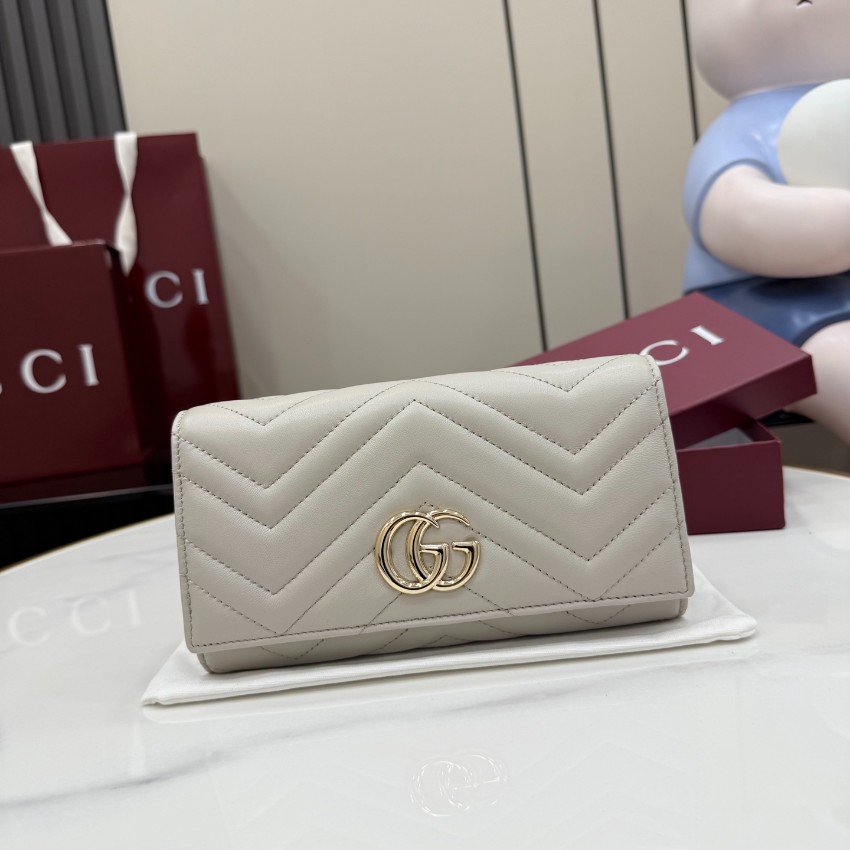 グッチ スーパーコピー 届く GGマーモント フラップ長財布 コンチネンタルウォレット ホワイト 売れ筋 443436_5