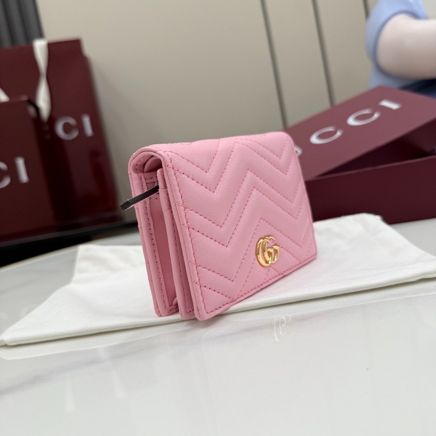 グッチ 並行輸入品 GGマーモント コンパクトウォレット ピンク レザー レディース 定番 466492_8