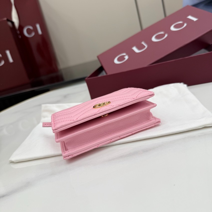 グッチ 並行輸入品 GGマーモント コンパクトウォレット ピンク レザー レディース 定番 466492_7