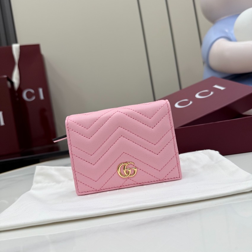 グッチ 並行輸入品 GGマーモント コンパクトウォレット ピンク レザー レディース 定番 466492_9