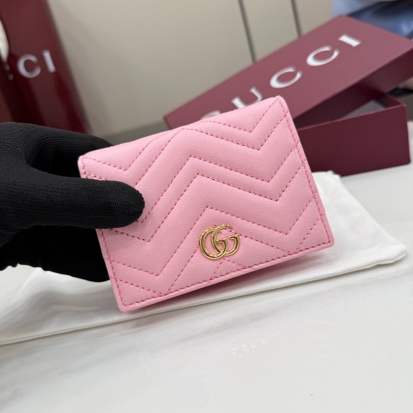 グッチ 並行輸入品 GGマーモント コンパクトウォレット ピンク レザー レディース 定番 466492_10
