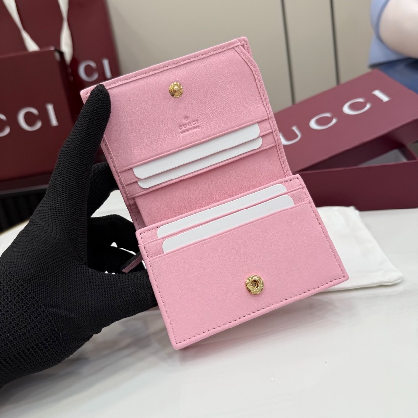 グッチ 並行輸入品 GGマーモント コンパクトウォレット ピンク レザー レディース 定番 466492_11