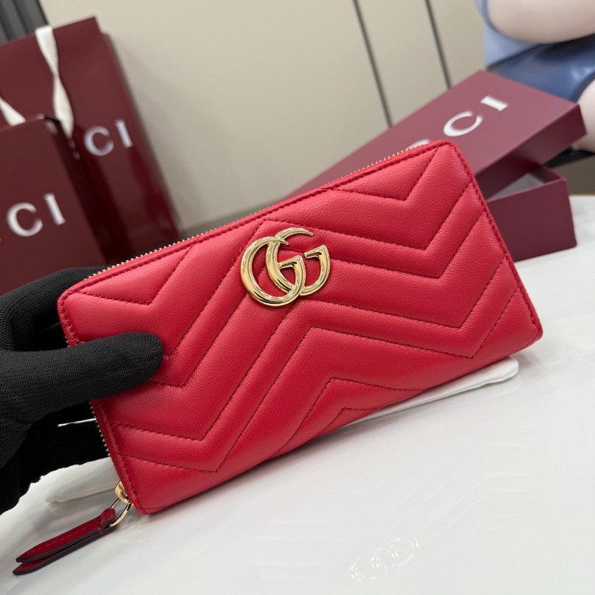 グッチ スーパーコピー GGマーモント ラウンドジップ長財布 レッド レザー レディース 売れ筋 443123_5