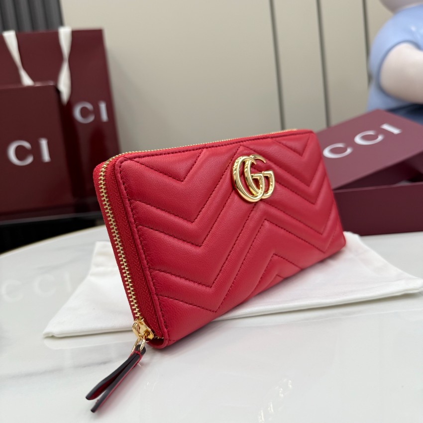 グッチ スーパーコピー GGマーモント ラウンドジップ長財布 レッド レザー レディース 売れ筋 443123_9