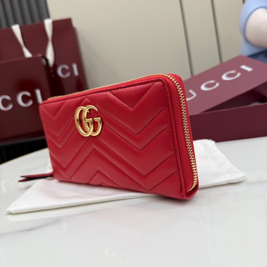 グッチ スーパーコピー GGマーモント ラウンドジップ長財布 レッド レザー レディース 売れ筋 443123_7