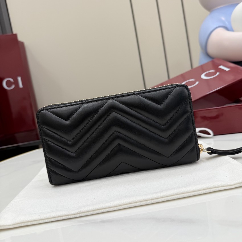 グッチ スーパーコピー GGマーモント ラウンドジップ長財布 ブラック レザー レディース 通販 443123_2