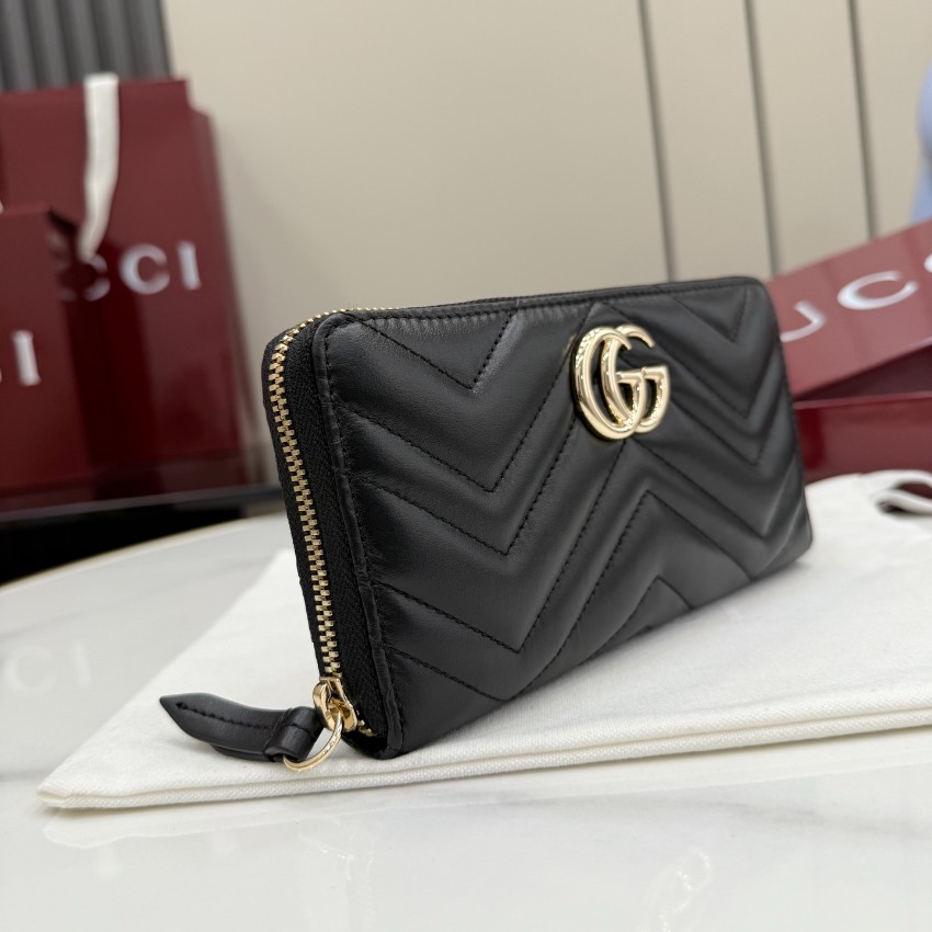 グッチ スーパーコピー GGマーモント ラウンドジップ長財布 ブラック レザー レディース 通販 443123_5