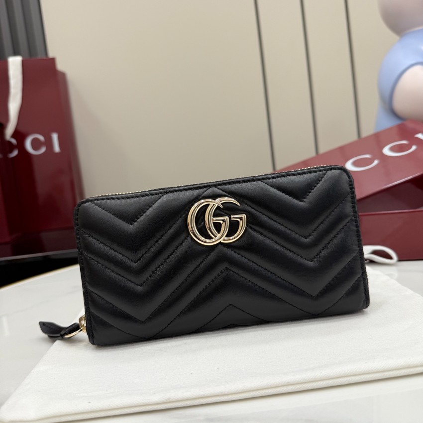 グッチ スーパーコピー GGマーモント ラウンドジップ長財布 ブラック レザー レディース 通販 443123_8