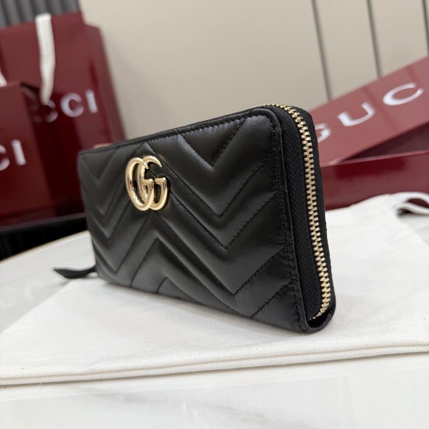 グッチ スーパーコピー GGマーモント ラウンドジップ長財布 ブラック レザー レディース 通販 443123_7