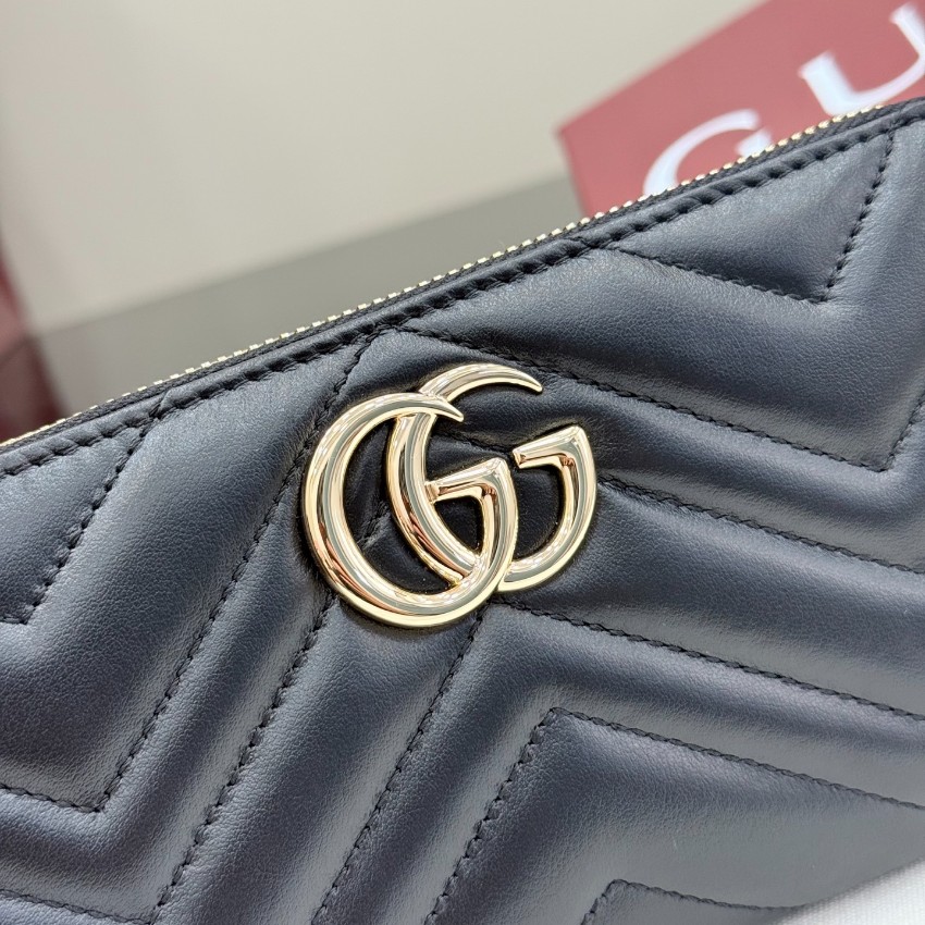 グッチ スーパーコピー GGマーモント ラウンドジップ長財布 ブラック レザー レディース 通販 443123_6