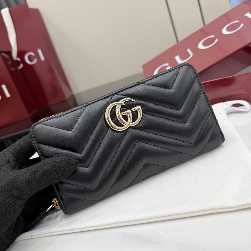 グッチ スーパーコピー GGマーモント ラウンドジップ長財布 ブラック レザー レディース 通販 443123_9