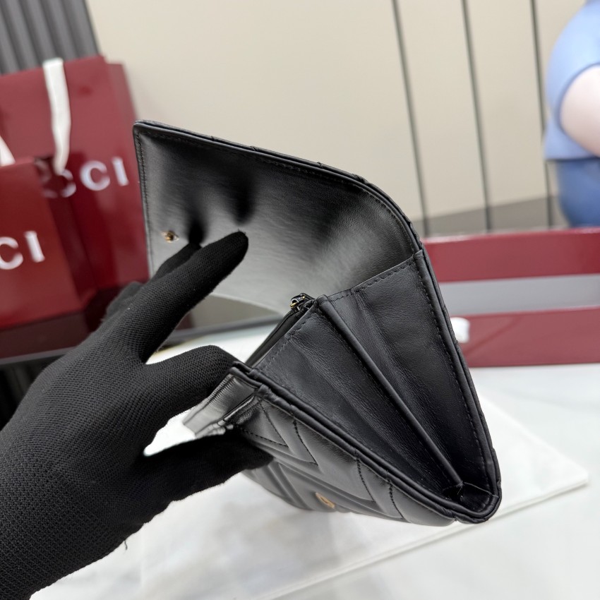 グッチ スーパーコピー GGマーモント フラップ長財布 ブラック レザー レディース 売れ筋 443436_4