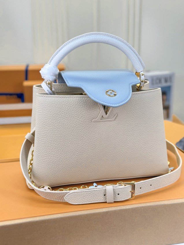 ルイヴィトン コピー カプシーヌ ハンドバッグ バイカラー アイボリー×ブルー 上品配色 M23950_8