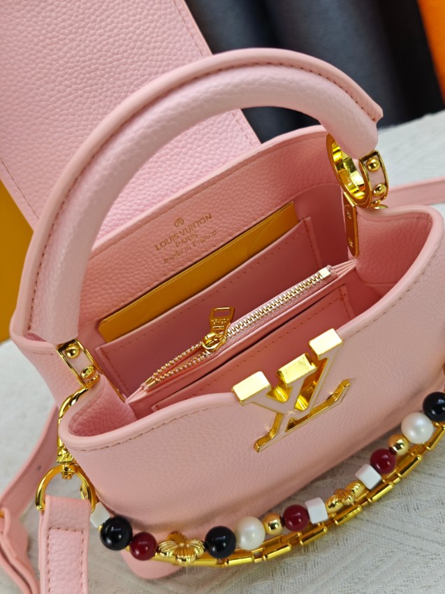 ルイヴィトン スーパーコピー カプシーヌ 2WAYミニバッグ ピンク ゴールド金具 上品デザイン M28716_7