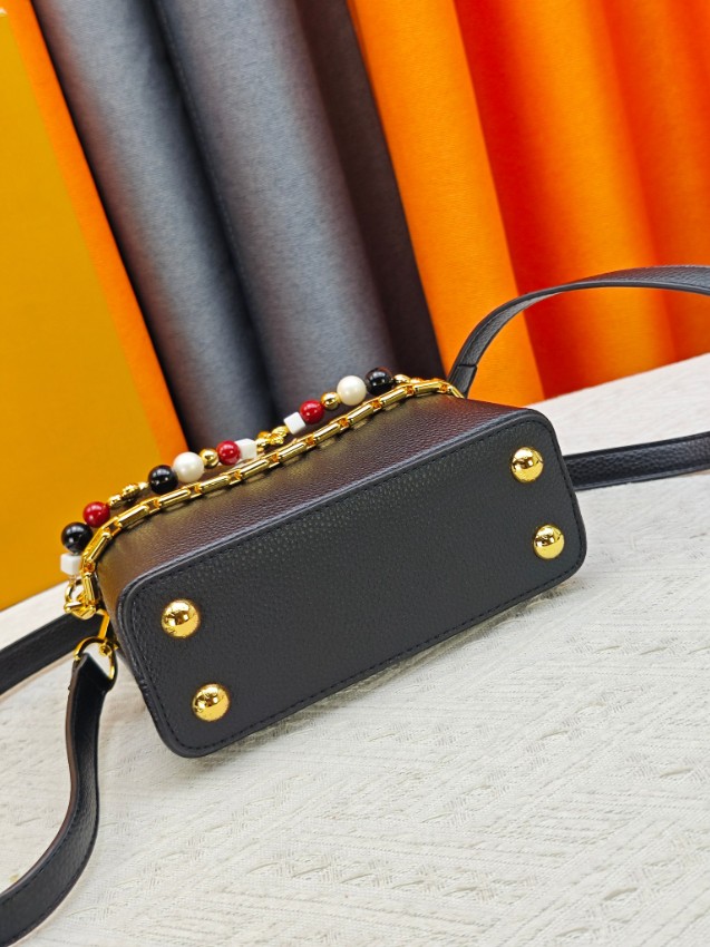 ルイヴィトン スーパーコピー カプシーヌ ミニバッグ ブラック ビーズ装飾 ゴールド金具 M28716_5