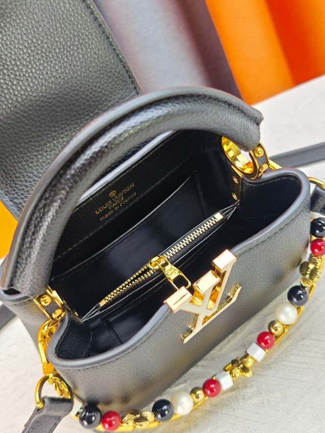 ルイヴィトン スーパーコピー カプシーヌ ミニバッグ ブラック ビーズ装飾 ゴールド金具 M28716_6